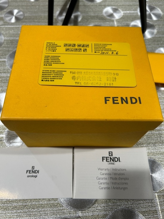 7055. Fendi Swiss Made White Ceramic FF Logo Watch Full Set Box Papers Working